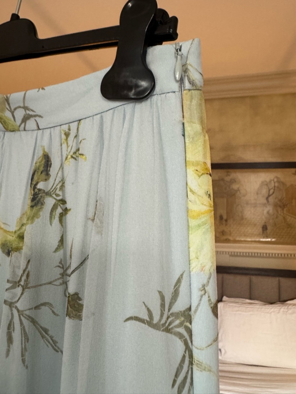 ERDEM Pale Blue Floral Tiered Maxi Skirt - Picture 4 of 7